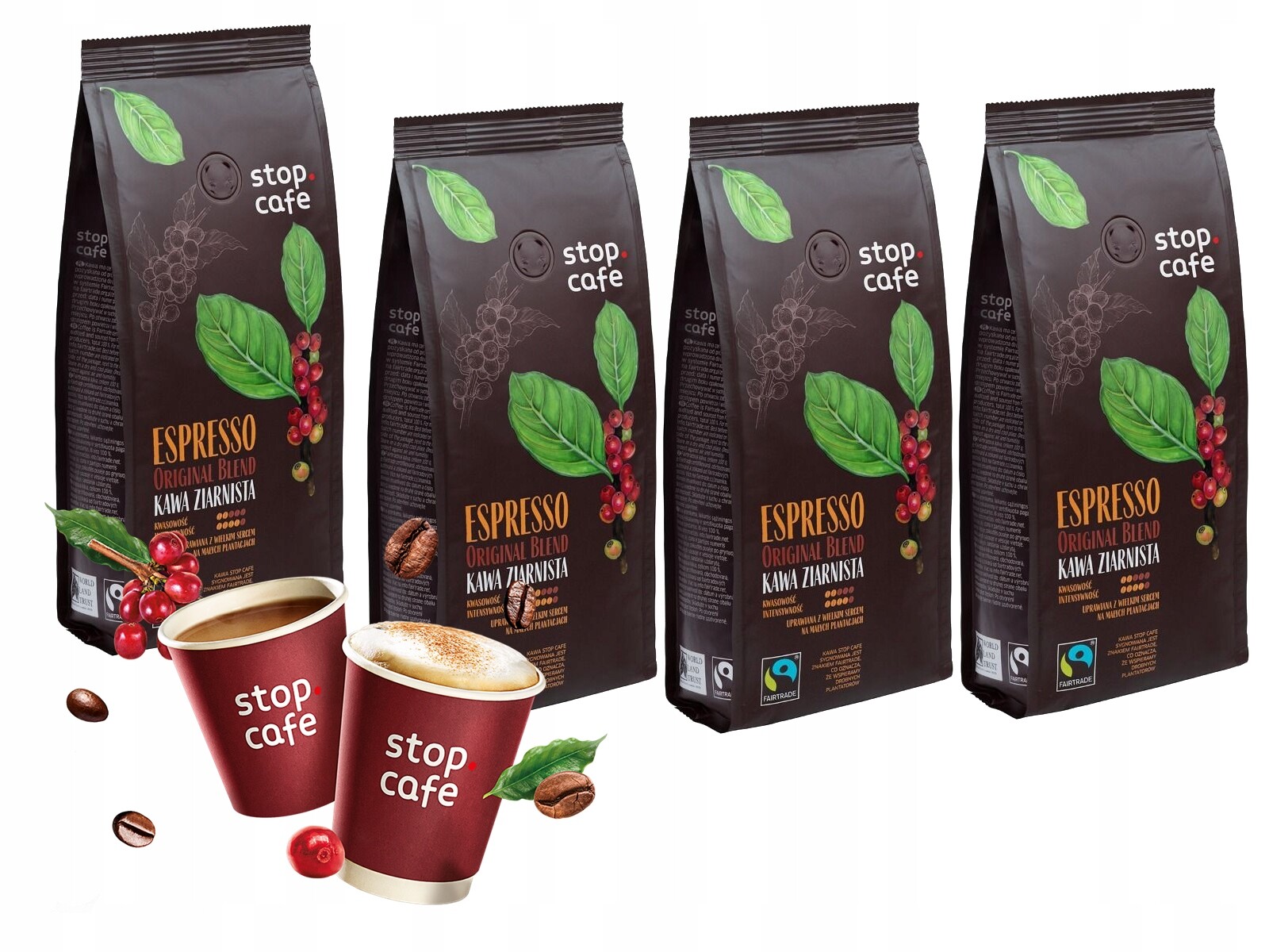 4X 250 G Káva Orlen Stop Cafe Espresso Original Blend 1 Kg Čerstvá
