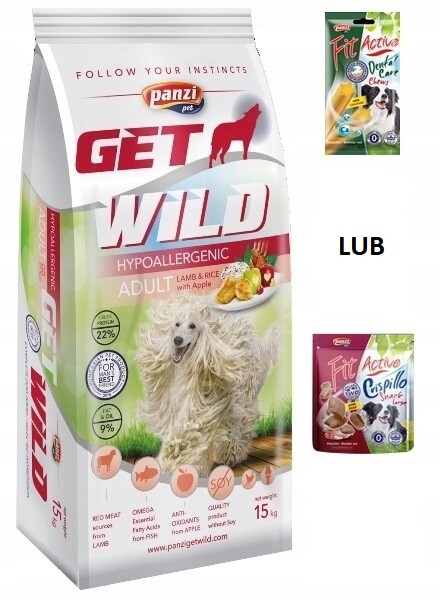 GetWild Hypoallergenic Lamb pes dospělý Monoproteinový 15 kg Dárek