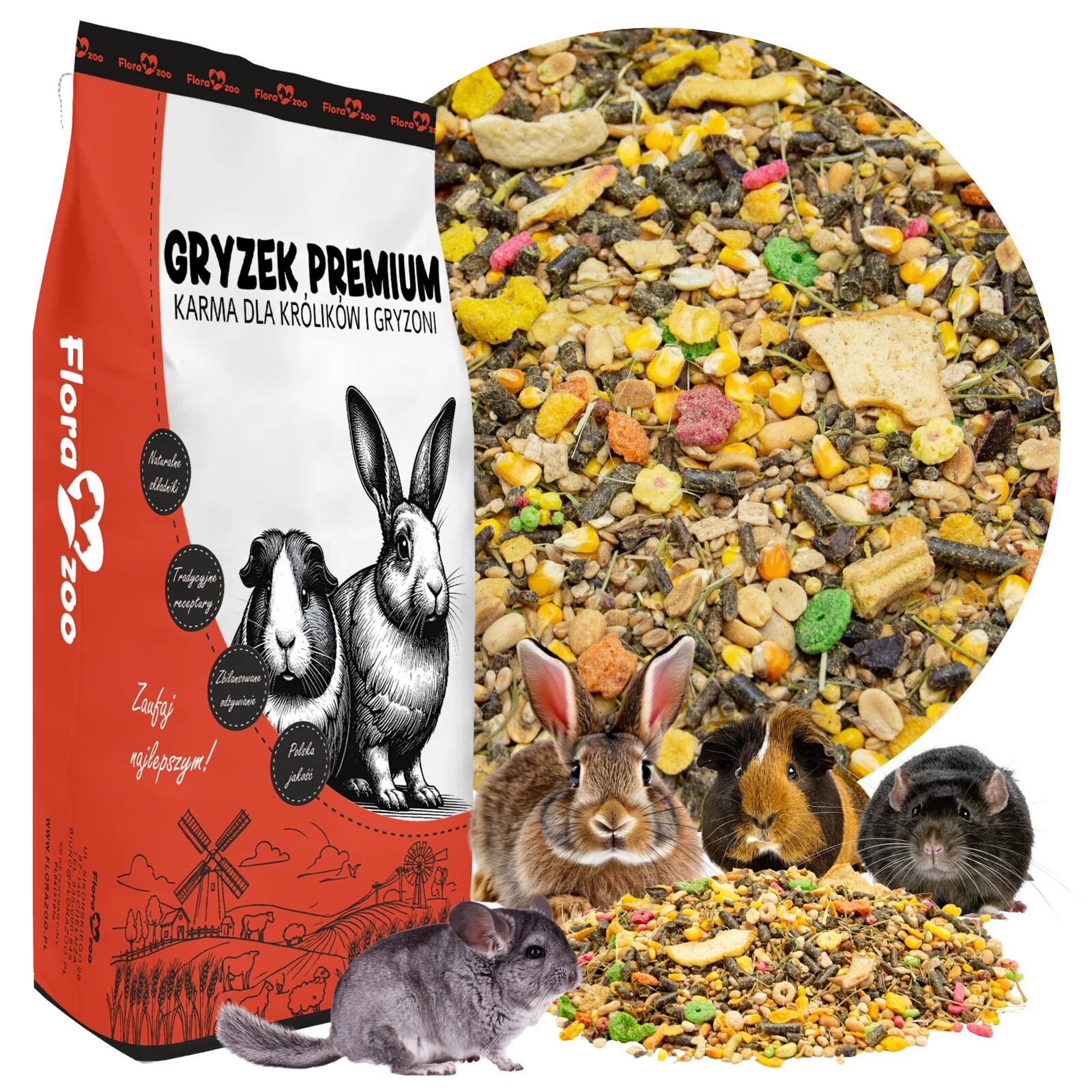 Přírodní Krmivo Krmná Směs Pro Králíka Morčete Křečka Hlodavce Premium