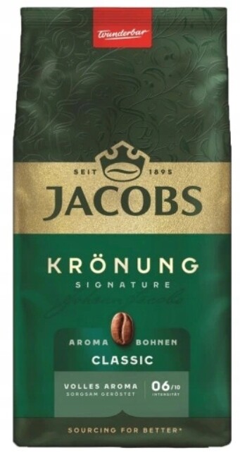 Jacobs Kronung Klasická Káva Zrnková 500 g – Výjimečná prémiová chuť