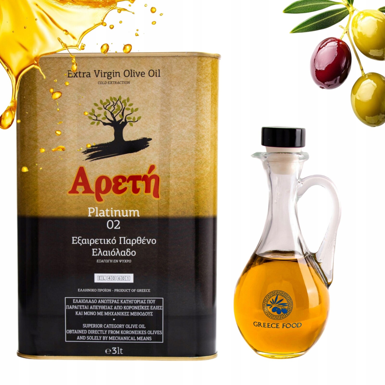 Řecký olivový olej Areti Platinum extra virgin Kalamata 3L