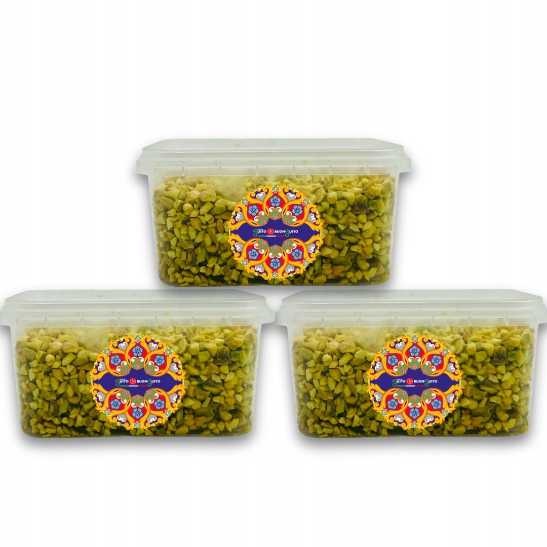Pistáciová posypka – sekané pistácie! Uzamykatelná krabička 3 x 100 g