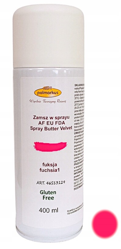 Cukrářský semiš ve spreji fuchsiová dekorace dort Svaté Přijímání 400 ml