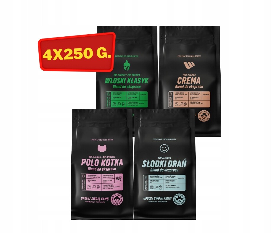 Kávový set pro Expresu 4x250 g Kawa Ziarnista