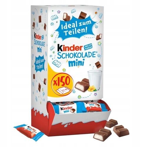 Ferrero Kinder Schokolade Minis Mléčné Čokolády 900G 150 Ks D:28.05.25