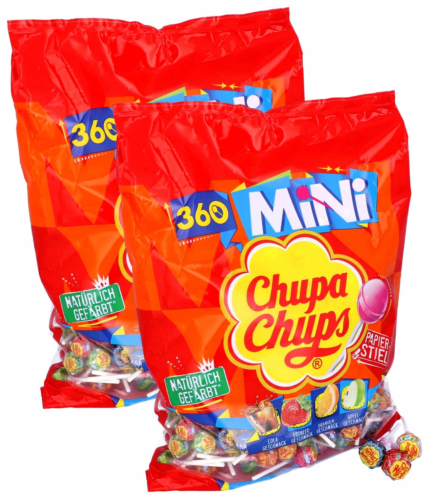 Chupa-Chups Mini Lízátka mix chutí Ovocných XXL 2x360 ks 4320g z Německa
