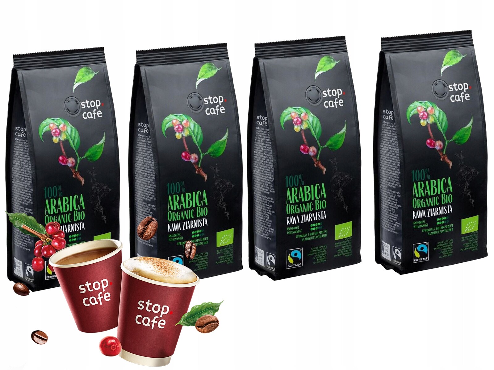 4x Káva Orlen Stop Cafe 100% Arabica Organic Bio 250G Čerstvá