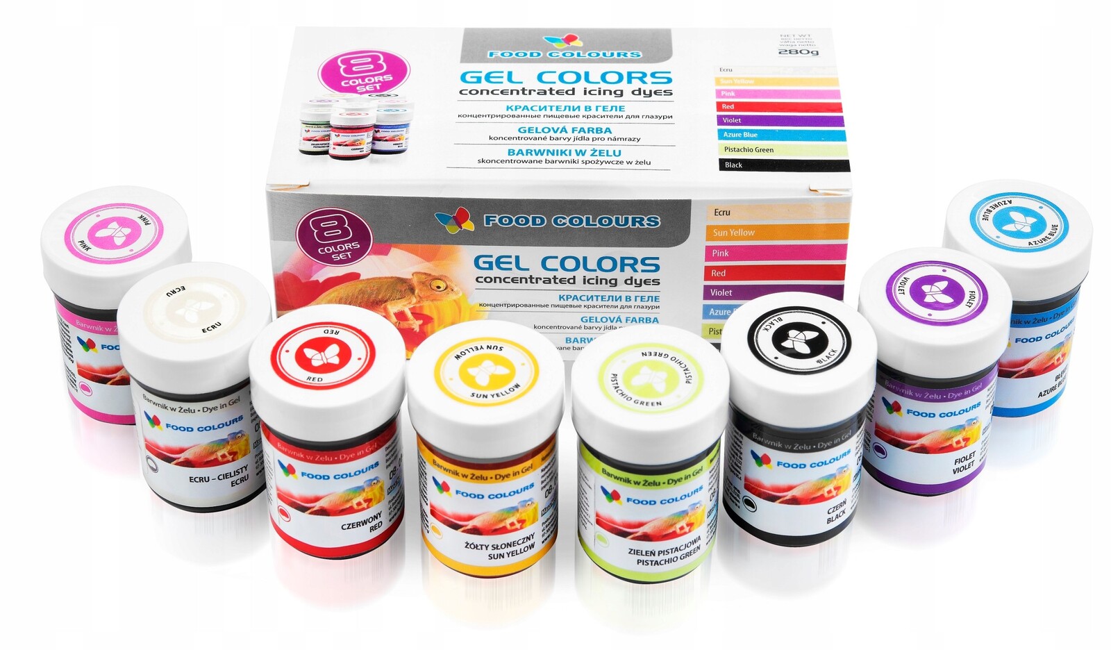 Sada gelových barviv 8x35 Food Colours