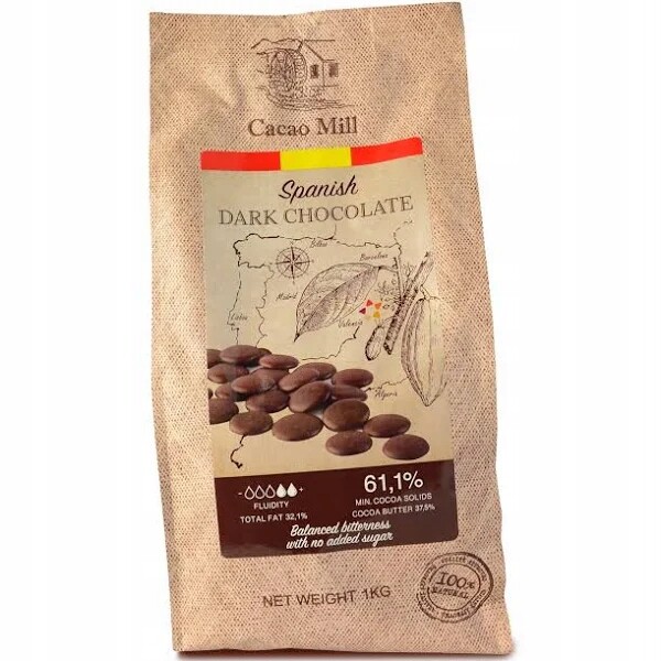 Dezertní čokoláda bez cukru 61,1% Cacao Mill 1kg