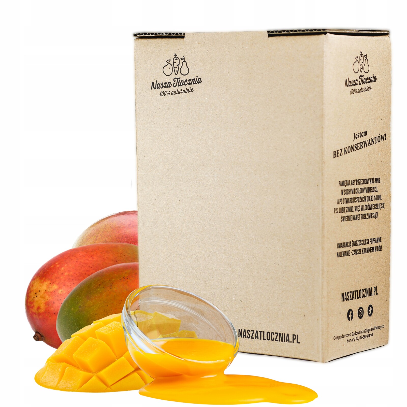 100% mangové pyré 3 kg pyré pouze 20,83 PLN/kg, zmrzlina, sorbety, koktejly