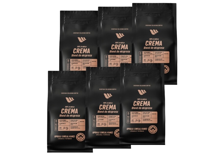 Sada 6 kg Crema Blend Káva Zrnková Čerstvě pražená