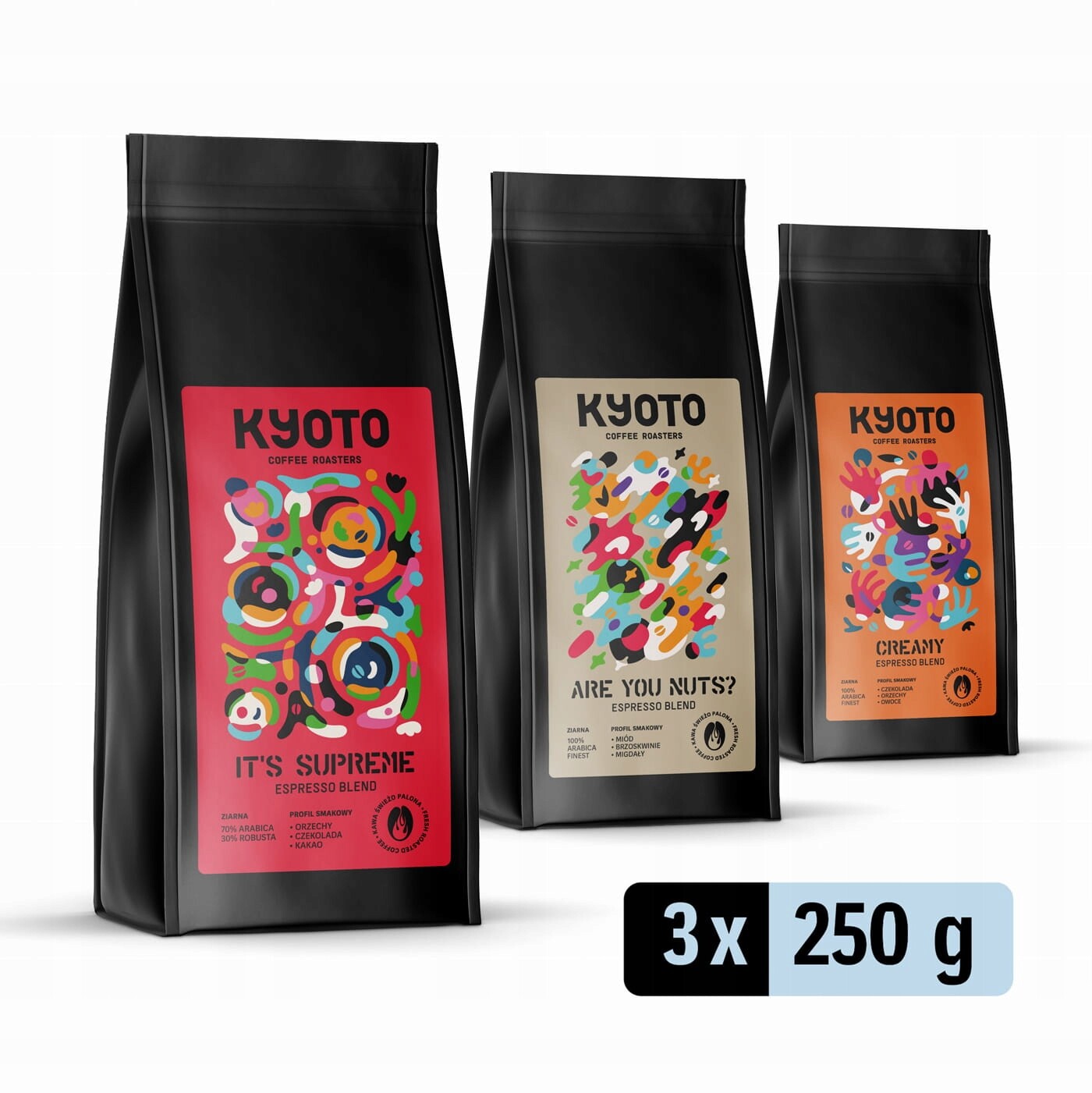 Kyoto Espresso (Degustační sada II) 3 x 250 g