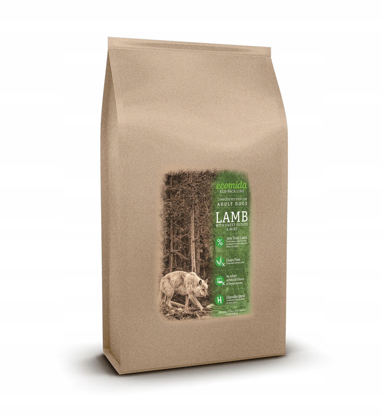 Ecomida Bez obilovin, Hypoalerg. Monoproteinový Jehněčí dospělý pes 15 kg