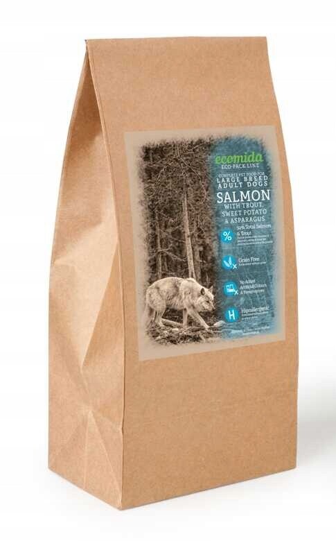 Ecomida pes dospělé plemeno velký, losos pstruh 15 kg