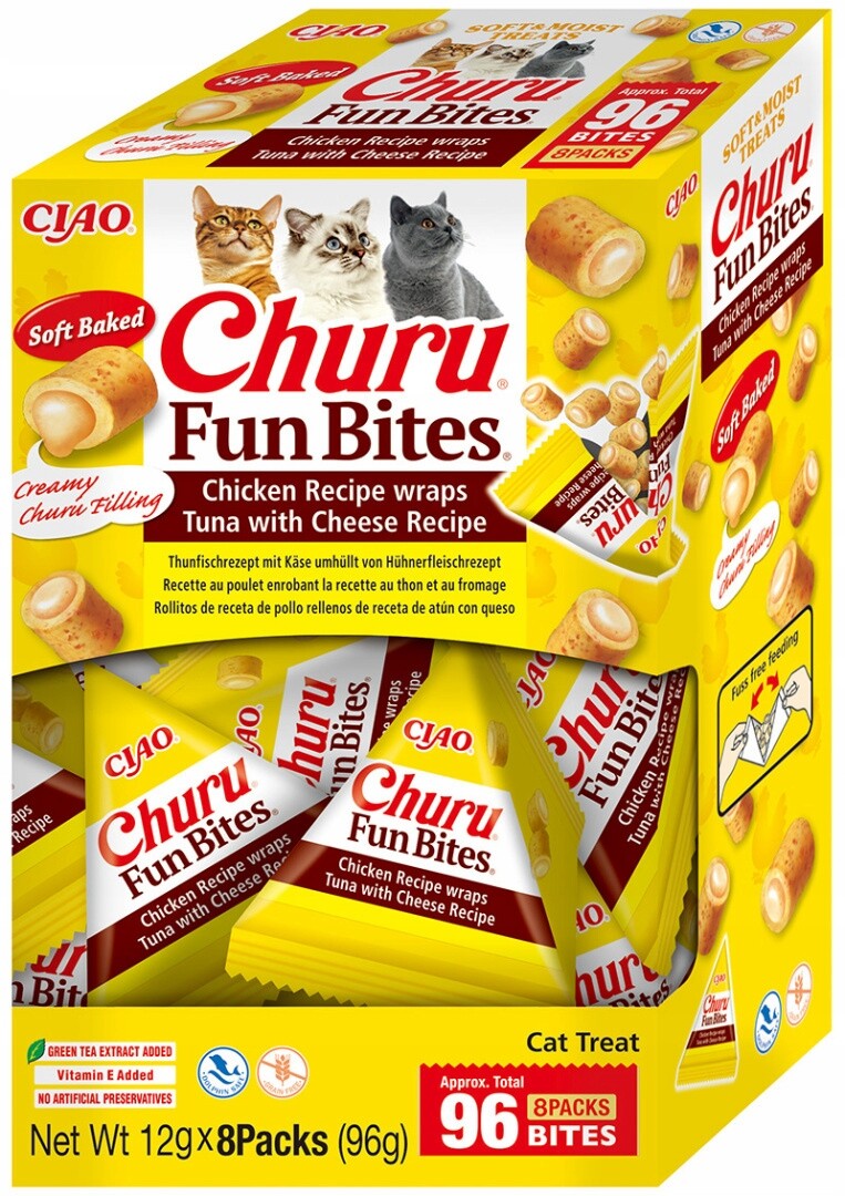 Inaba Cat Fun Bites Chicken & Tuna & Cheese 12g pamlsek pro kočky
