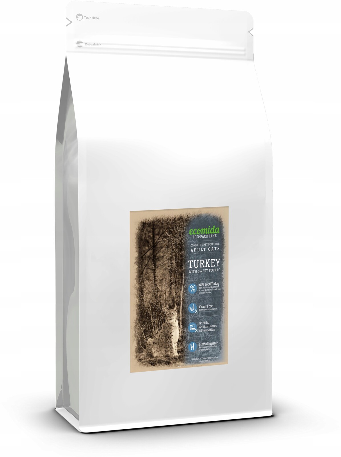 Ecomida Grain Free Hypo Cat Adult Turkey 2kg