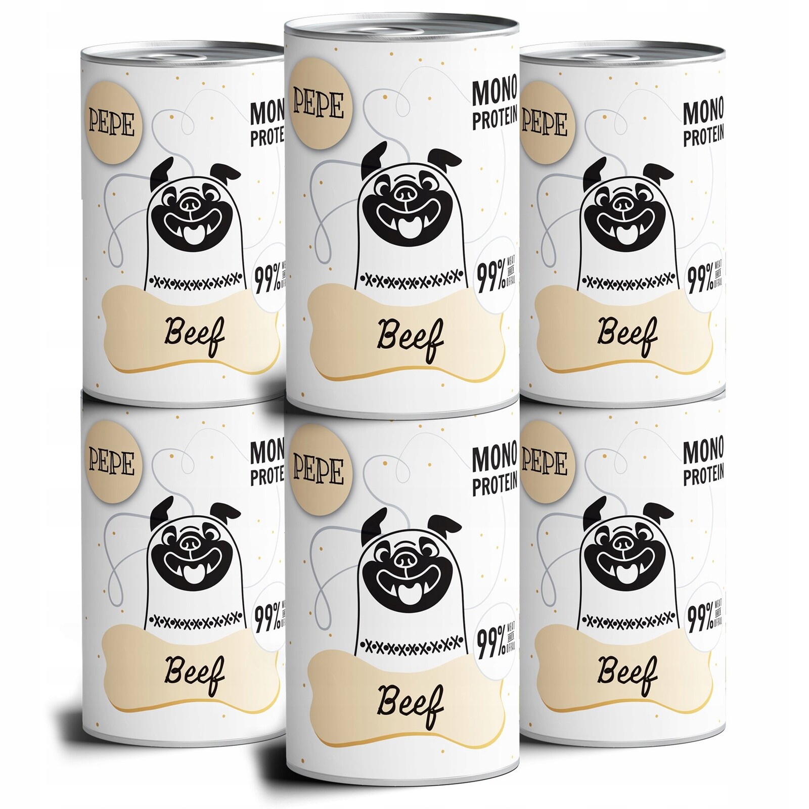 Paka Zwierzaka Pepe Krmivo pro psy Beef Hovězí maso 6x400 g