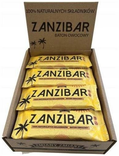 Bio zdravá ovocná tyčinka bez přidaného cukru vege karton 20 x 40 g Zanzibar