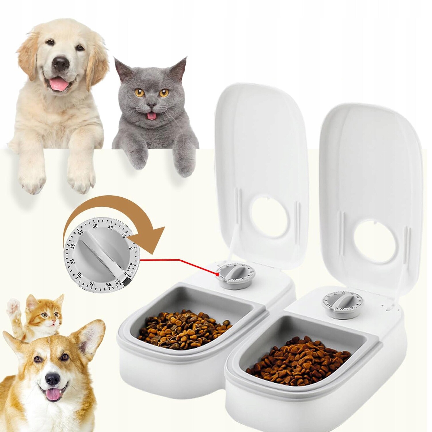 Automatický podavač krmiva pro kočky psa králíka kočky dávkovač krmiva miska