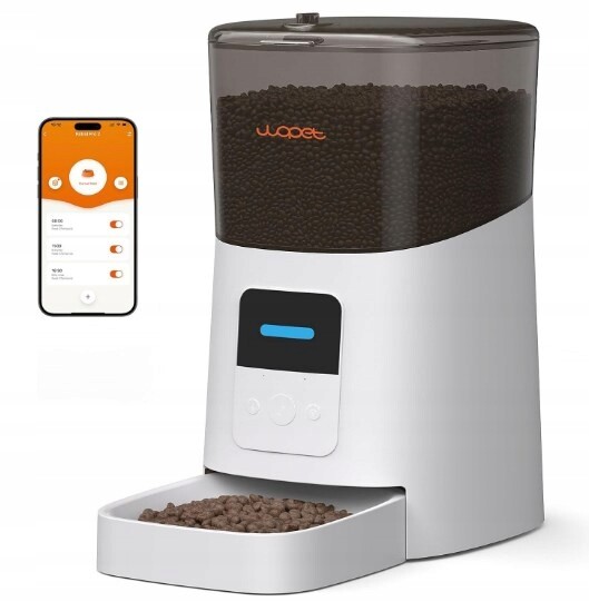 Automatický podavač krmiva pro zvířata Wopet 6L s ovládáním App, bílý