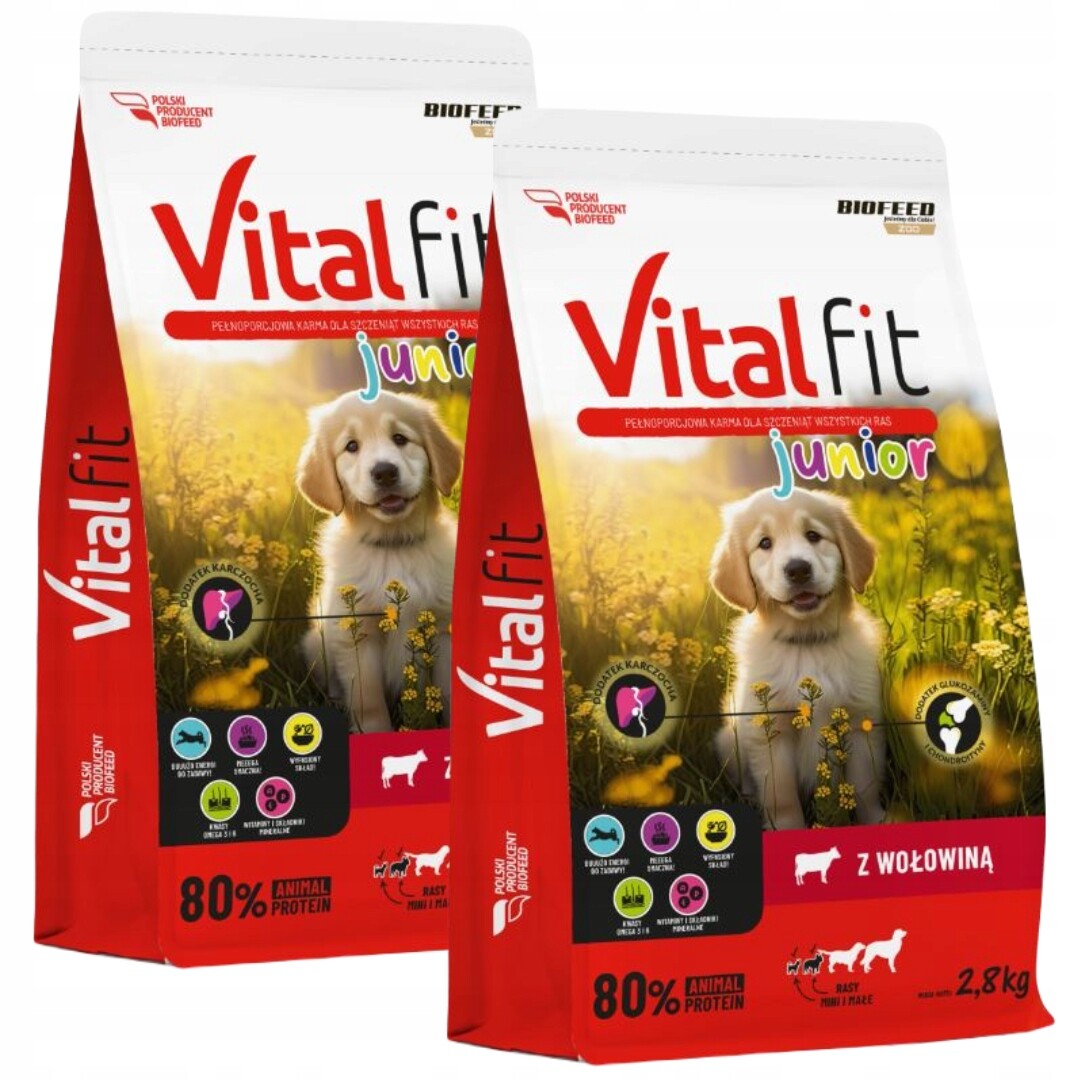 Biofeed Vitalfit Suché krmivo s hovězím masem pro psa a štěně, sáček 2,8 kg x 2