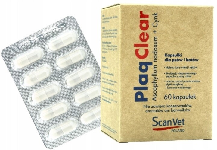 Scanvet PlaqClear Ústní hygiena pro psa kočku 60 kapslí