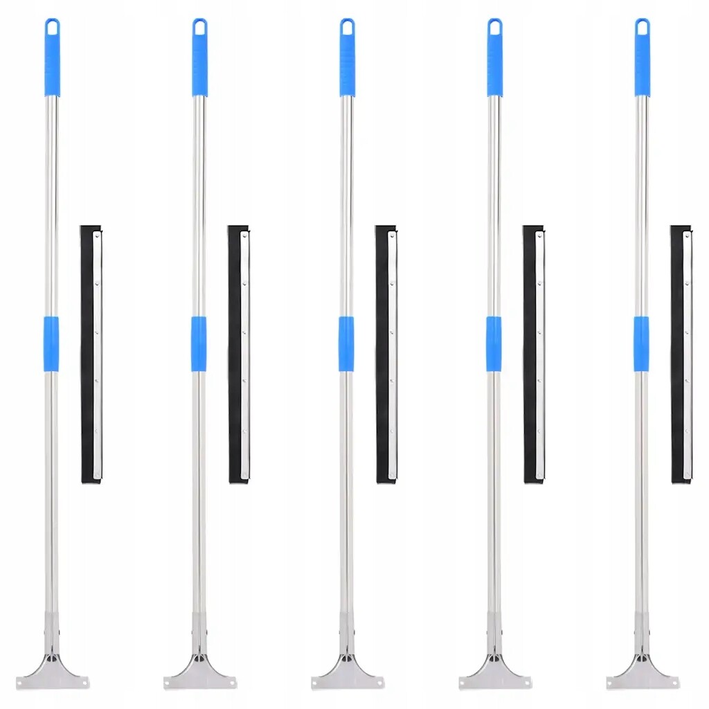 Podlahové stěrky na vodu, 5 ks, 45,5 x 119,5 cm, ocel a guma