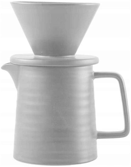 Drip keramický s konvicí 500ml Bílý kávovar set