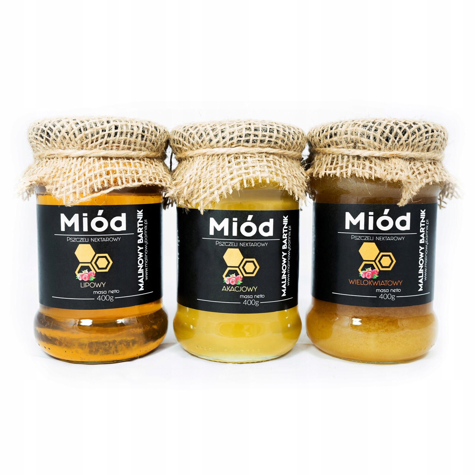 Sada Medů Lípa, Akácie, Mnohokvět 3 x 400g Letošní sklizeň 2024