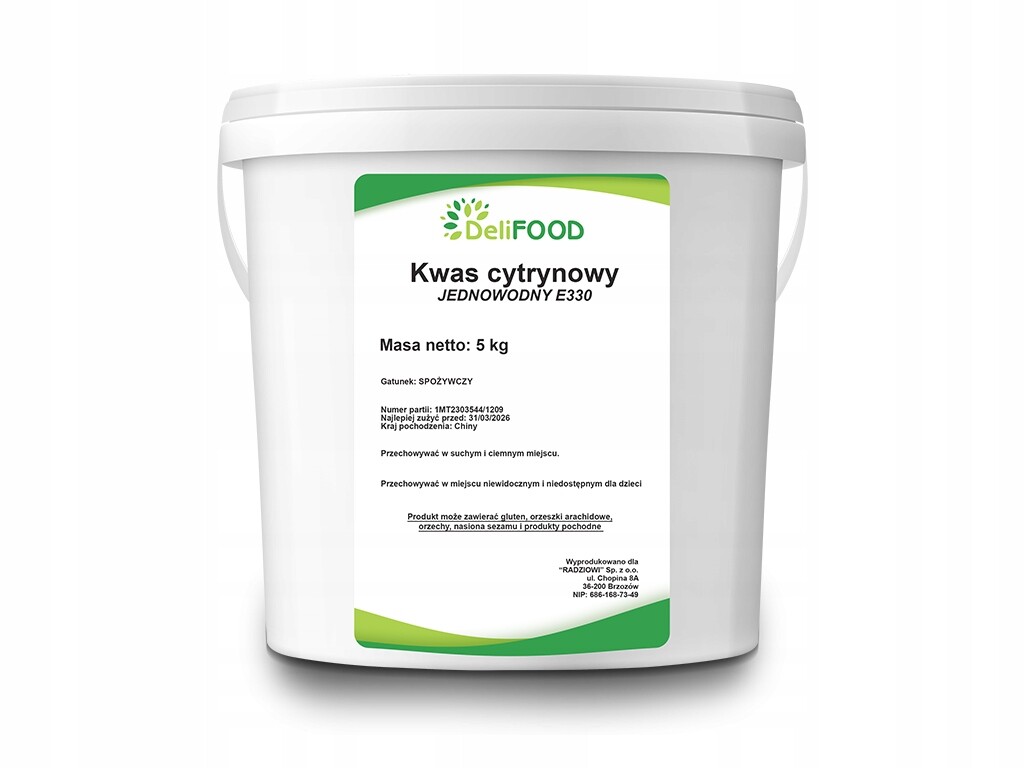 Kyselina Citrónová Potravinářská Monohydrát Kyseliny E330 Čistá Monohydrátová 5 Kg