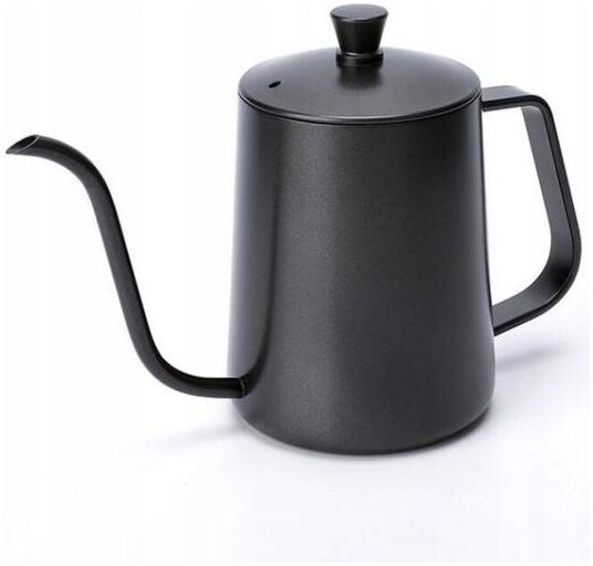 Konvice konev na kávu černá s víčkem 600 ml