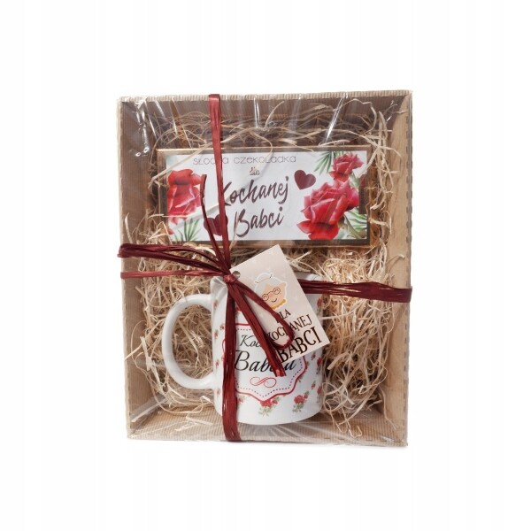 dárková sada Pro Milovanou Babičku Hrnek a čokoláda s motivem růže, DI