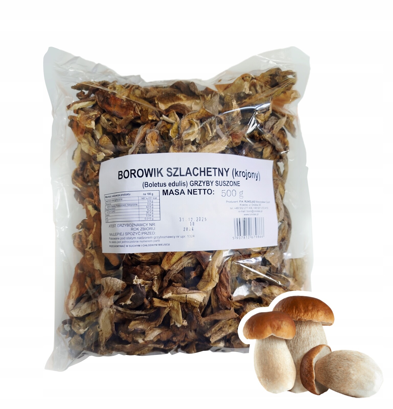 Sušené Houby Hříbek Ušlechtilý Sušený Krájený Třída I 500g