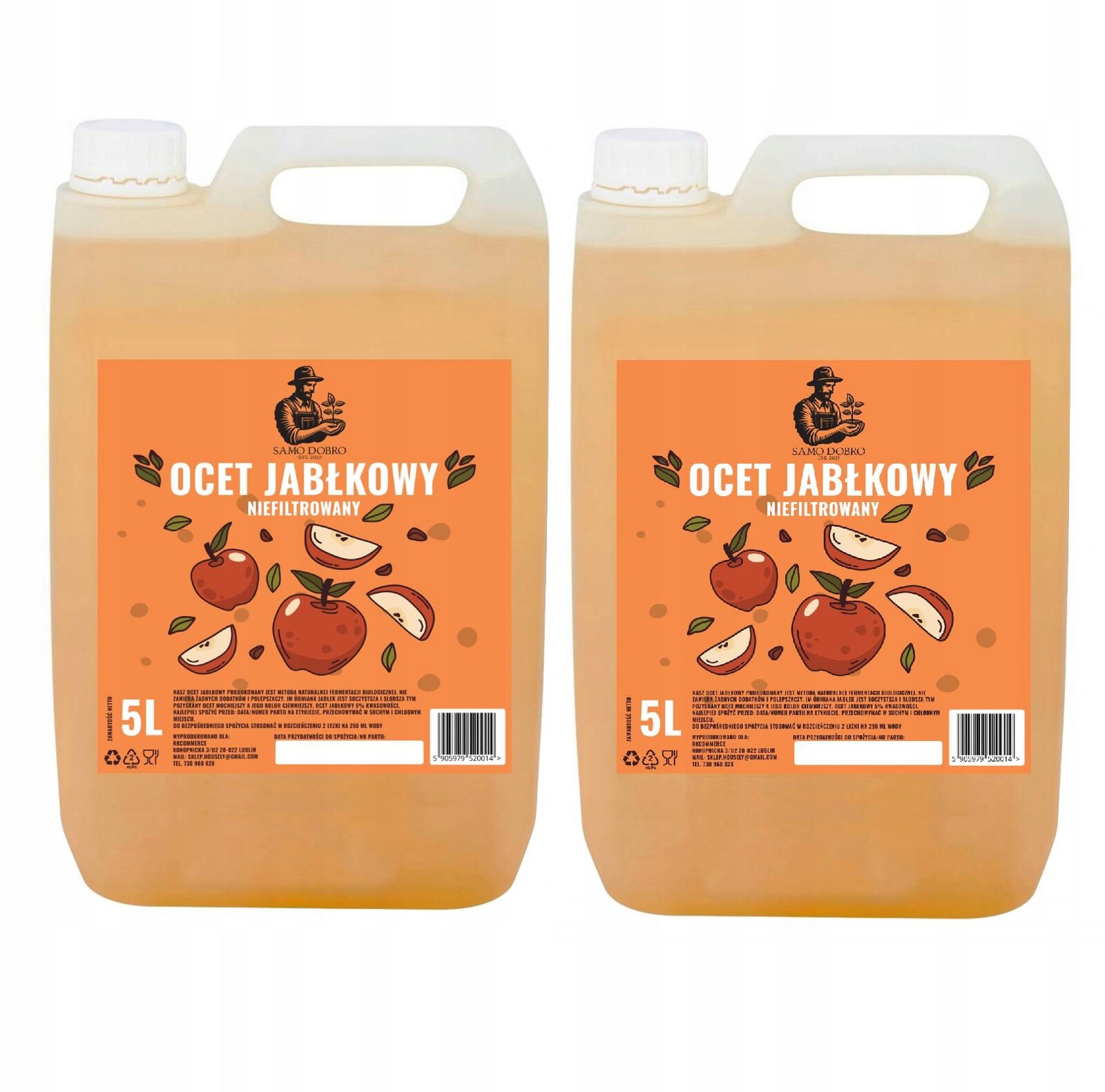Jablečný ocet 10 l 5% přírodní zakalený, nefiltrovaný z Polské jablek