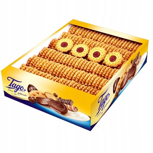 Slunečnicové sušenky Tago křehké s třešňovou náplní, 2 kg, volno