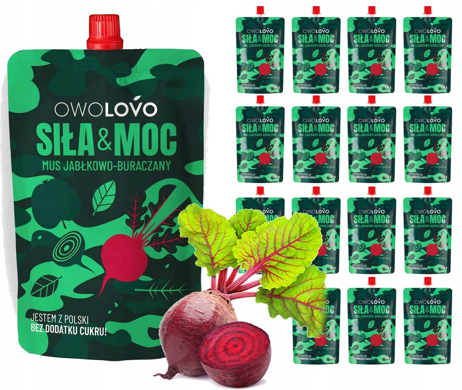 Owolovo Řepná pěna Červená Řepa Tuba pro dospělé 16x200g Set