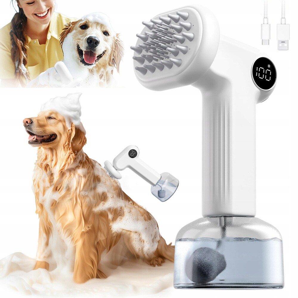 Automatický Kartáč Do Koupele Psů Se Dvěma Režimy Pěny 300 ML 1000 Mah