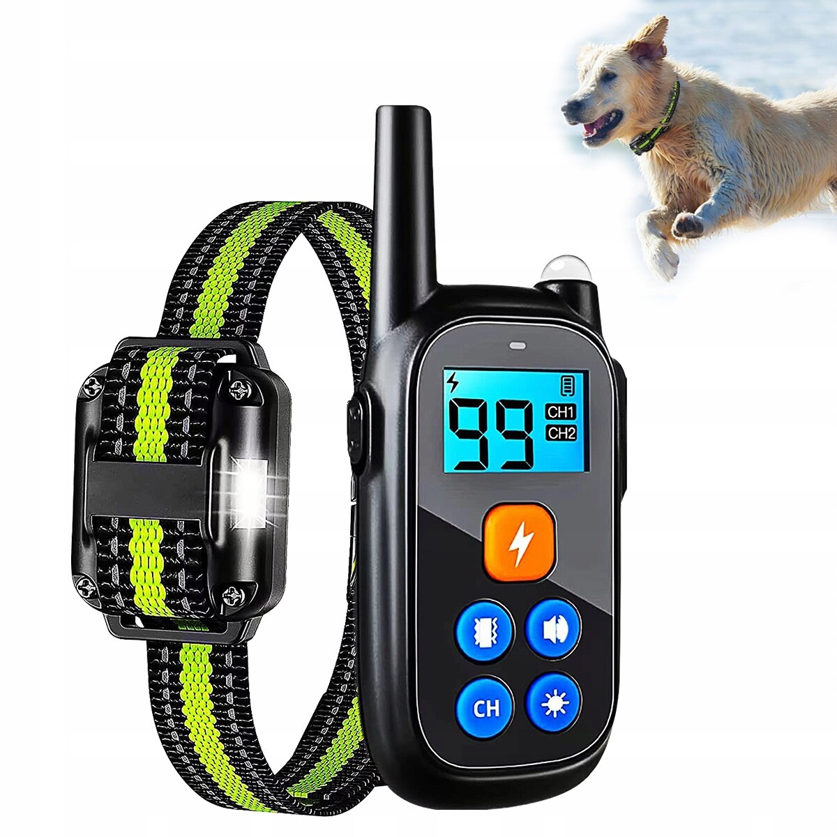 Elektrický Výcvikový Obojek Pro Psa 800 M, Voděodolný, Protištěkací, Dálkové Ovládání