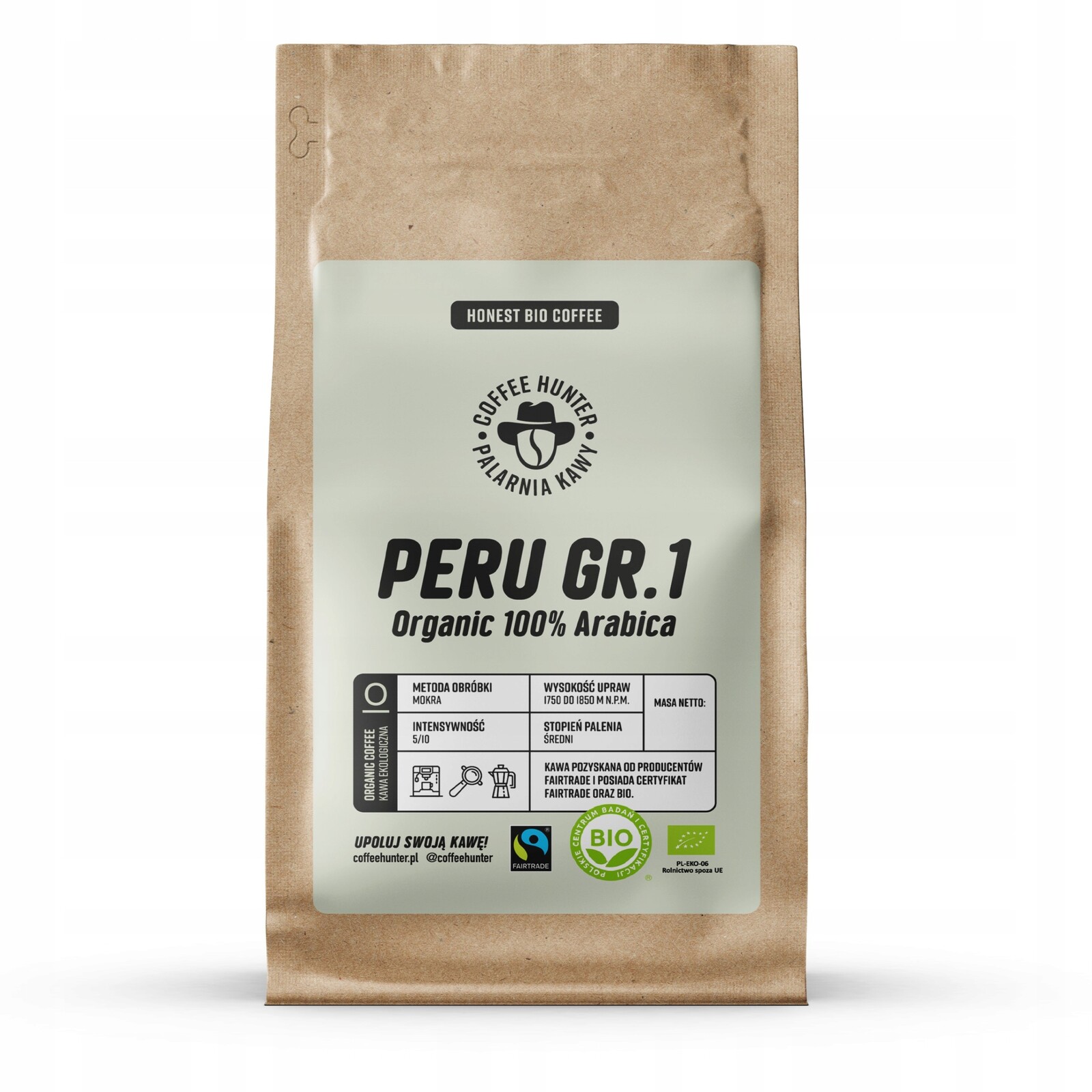 Káva Organická Peru GR.1 Káva Zrnková 3 x 1 kg