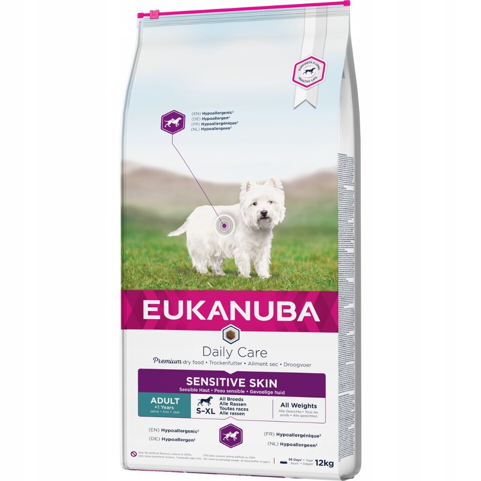 Eukanuba Daily Care pro citlivou pokožku pro dospělé 12kg