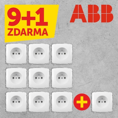 ABB Tango zásuvka bílá 6619A-A06357 B s clonkami AKCE 9+1