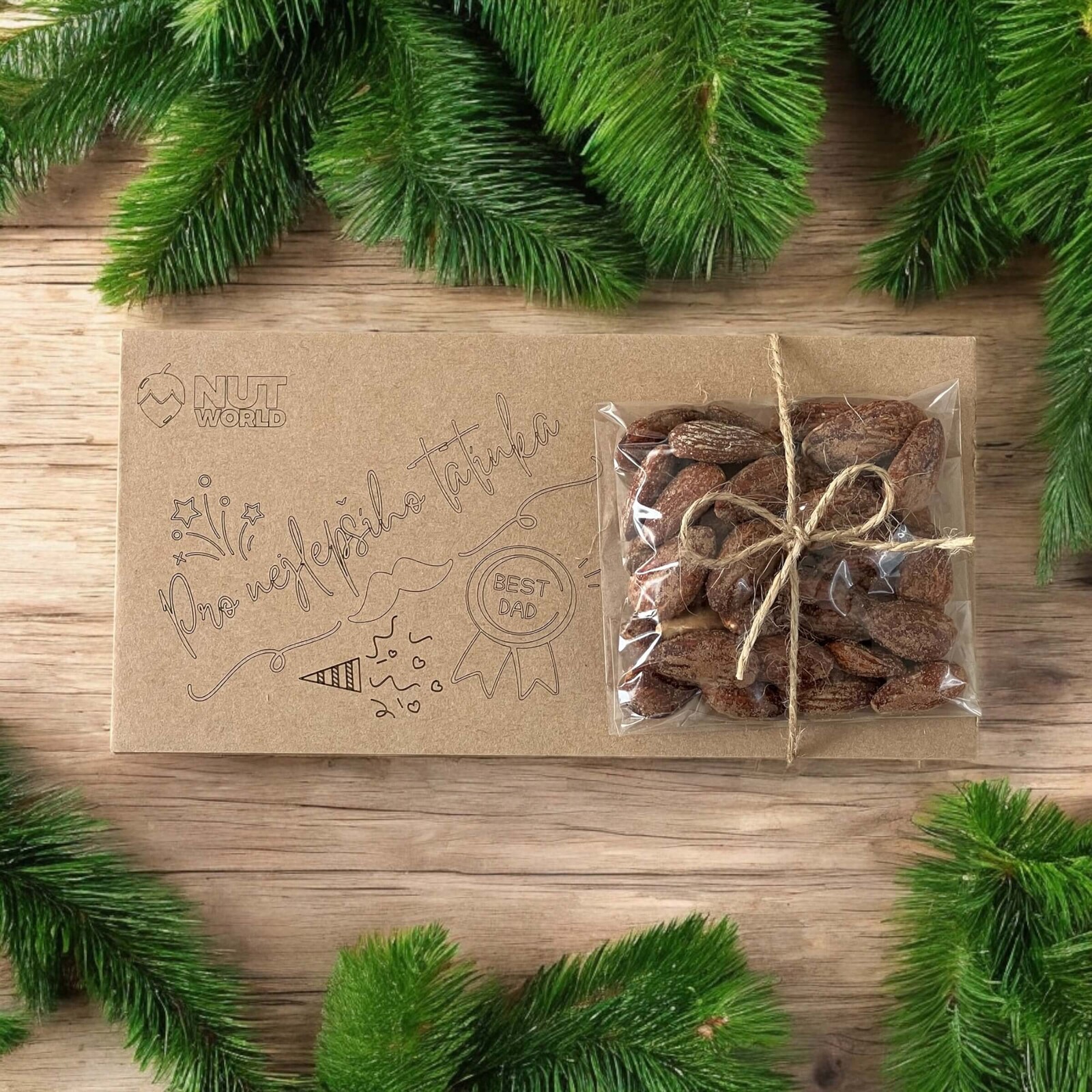 Nutworld.cz Dárková kazetka Mandle uzené 50g - PRO TATÍNKA