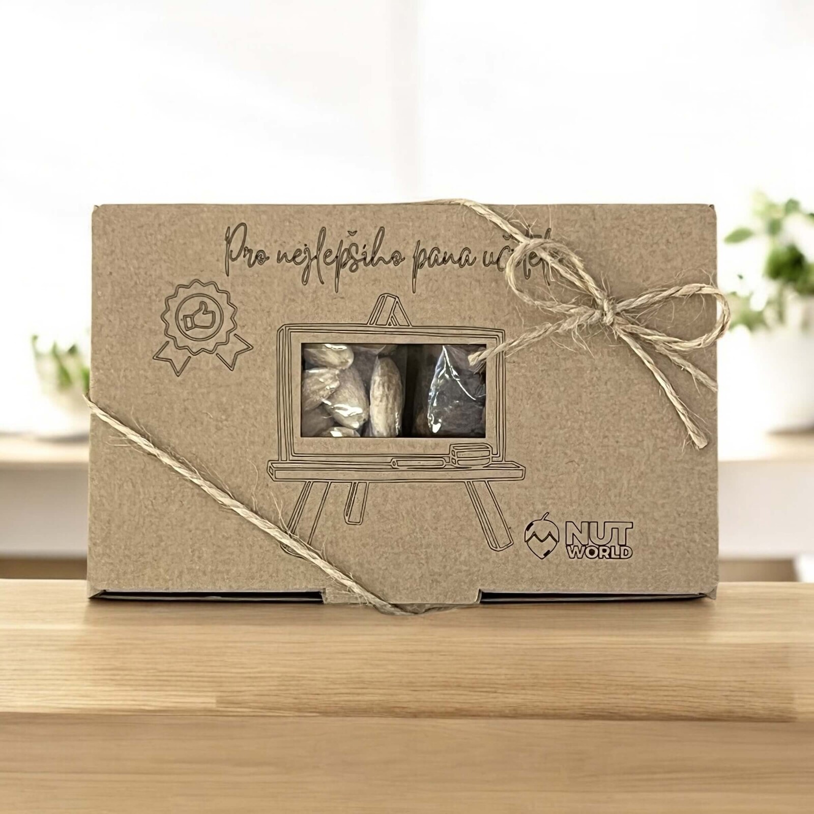 Nutworld.cz Dárková ořechová krabička 2x50g - PRO PANA UČITELE