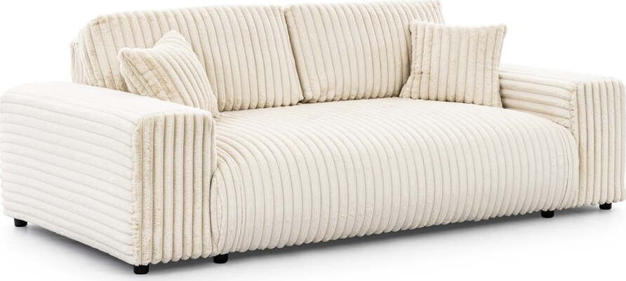 Krémová manšestrová pohovka 213 cm Justin – Ropez