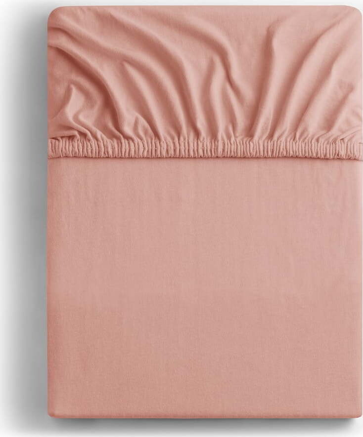 Napínací prostěradlo broskvové jersey 240x220 cm Amber – Restilo