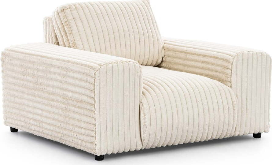 Krémové manšestrové křeslo Justin – Ropez