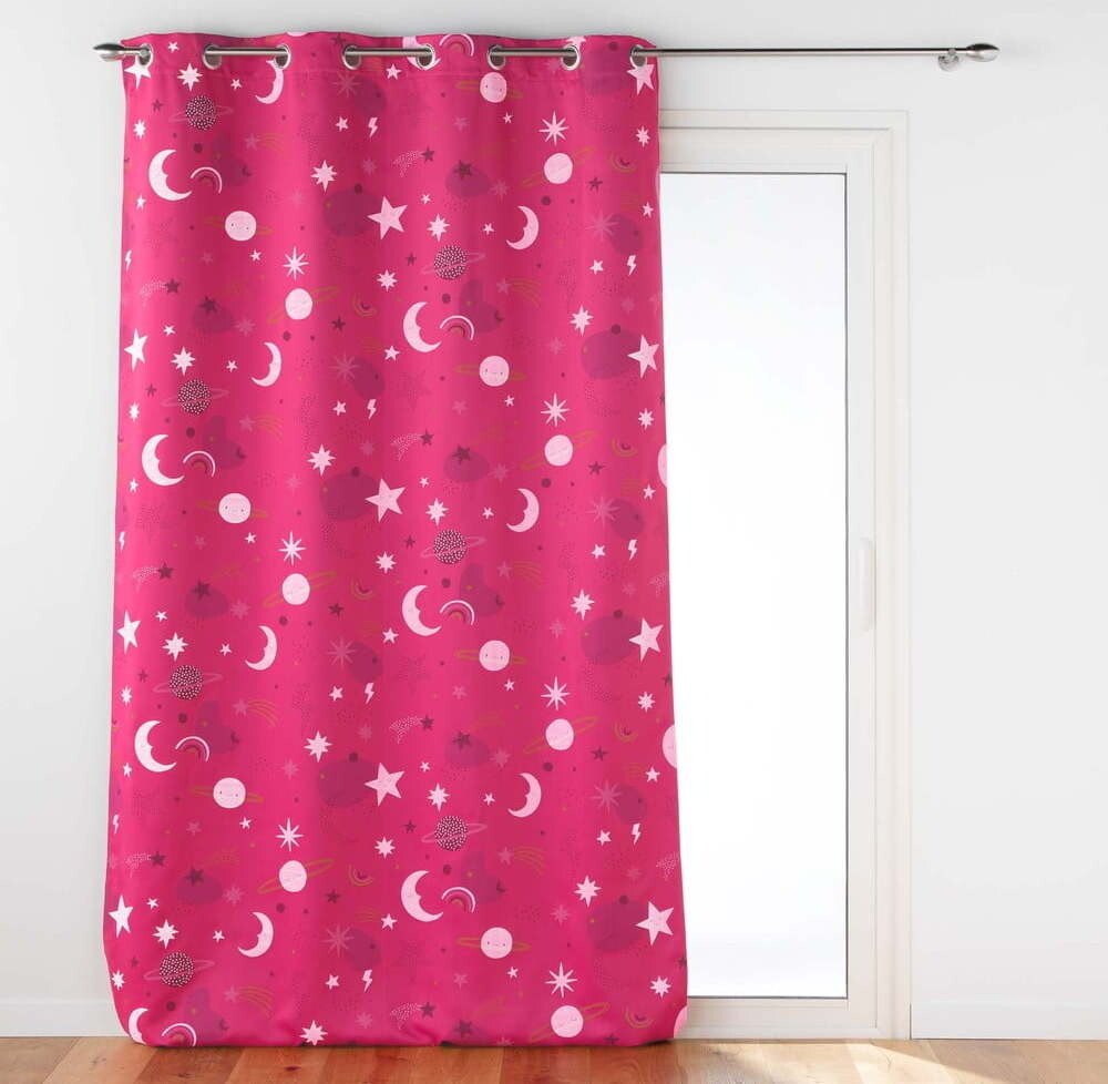 Růžový zatemňovací dětský závěs 140x260 cm Moonlight – douceur d'intérieur
