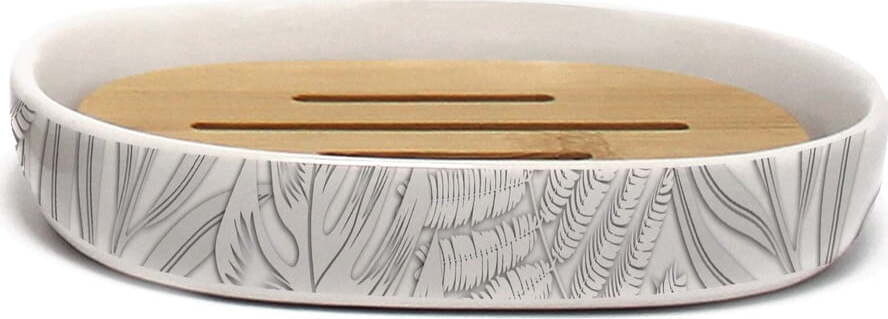 Bílá keramická mýdlenka Amber – douceur d'intérieur