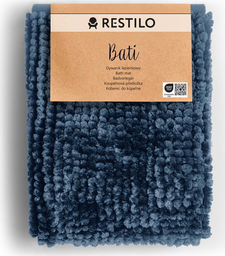 Tmavě modrá koupelnová předložka 60x90 cm Bati – Restilo