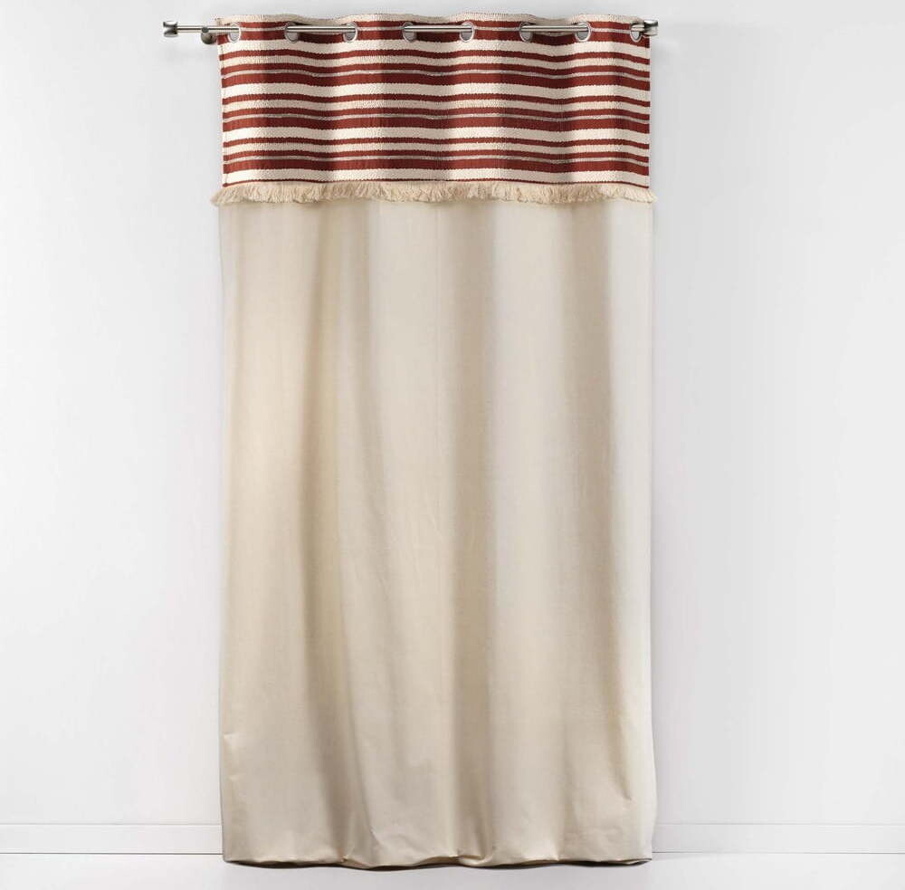Bavlněný závěs v cihlové barvě/v přírodní barvě 140x240 cm Atlas – douceur d'intérieur